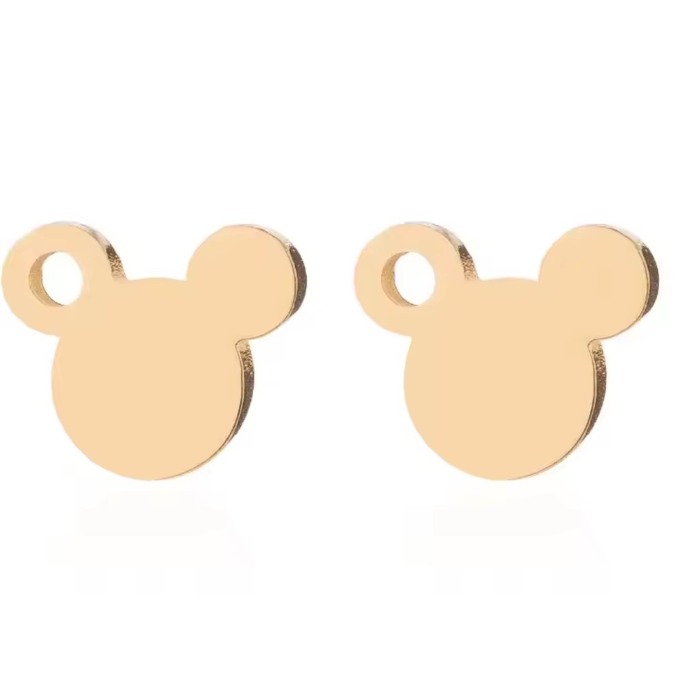 GOLD Mickey Mouse Stud Earrings Unisex With Gift Bag